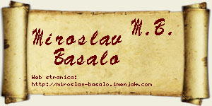 Miroslav Basalo vizit kartica